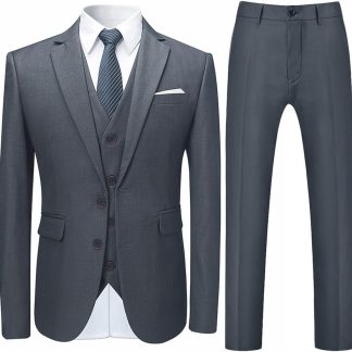 Stylish 3 Piece Dress Suit Classic Fit Wedding Formal image 1