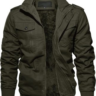 Winter Jacket with Multi Pockets Thermal Fleece Lined Coat image 1