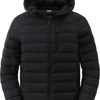 Packable Down Jacket Lightweight Puffy Coat Hooded Winter image 1