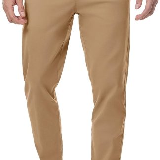 JMIERR Chino Pants Casual Elastic Waist Tapered Golf image 1
