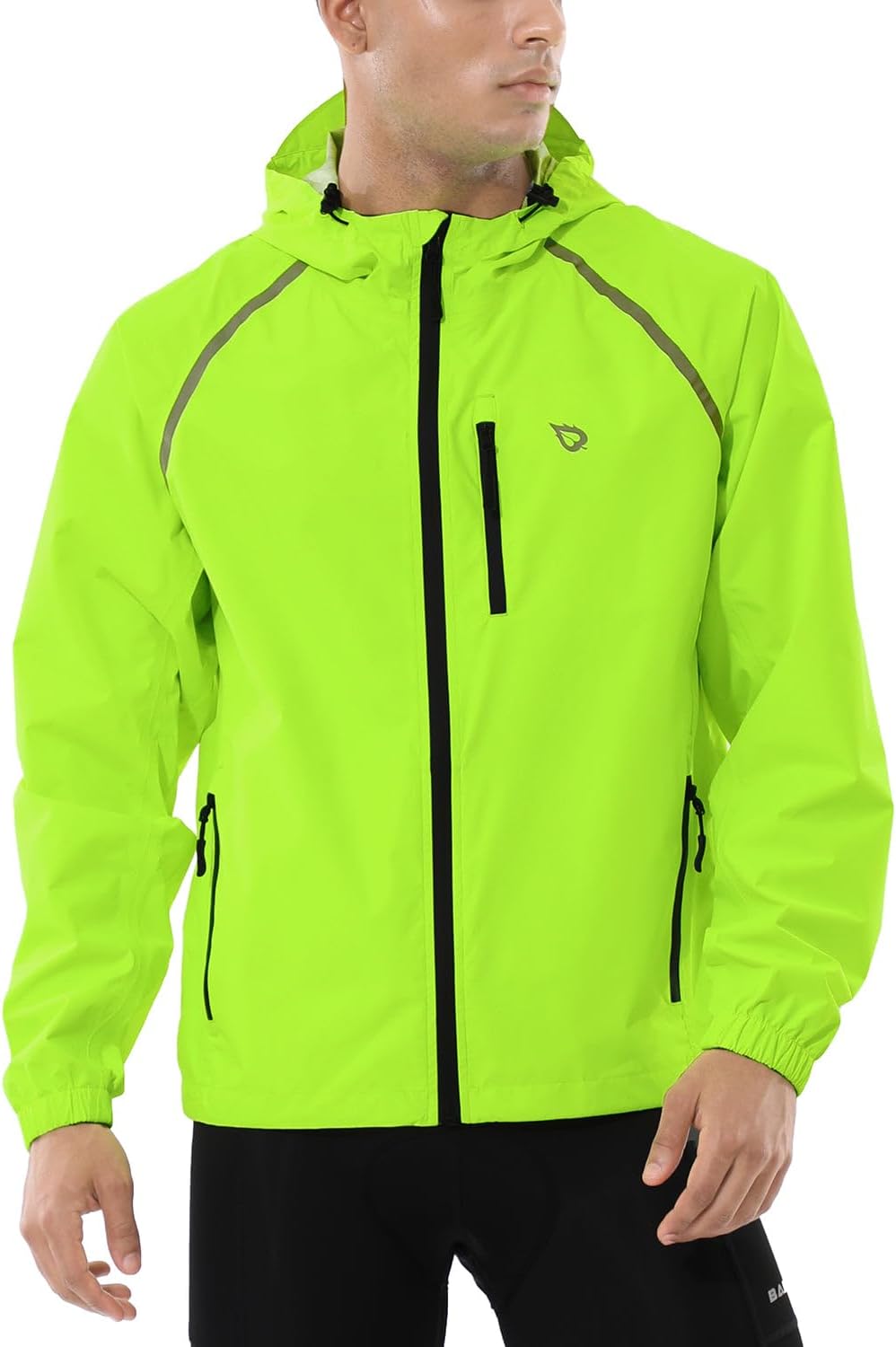 baleaf Rain Jacket Waterproof Hood Lightweight Reflective image 2