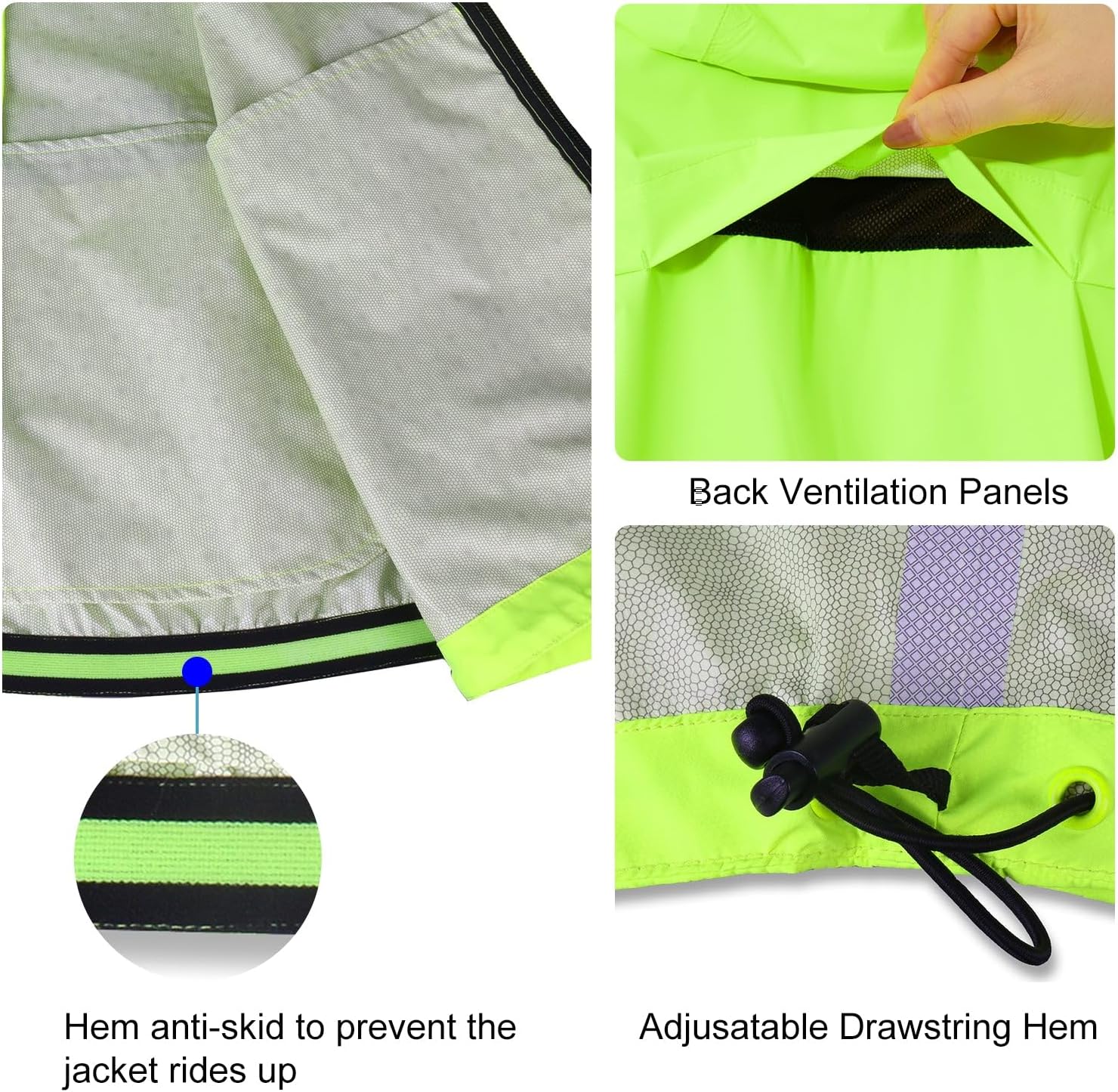 baleaf Rain Jacket Waterproof Hood Lightweight Reflective image 3